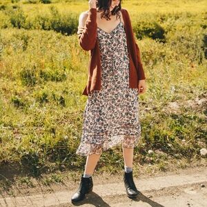 rag & bone Ilona 100% Silk Slip Dress in Ivory Floral Size Medium